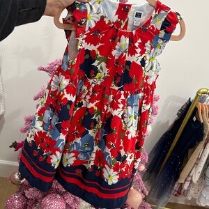 Janie and Jack Red and Blue Floral Dress